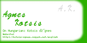 agnes kotsis business card